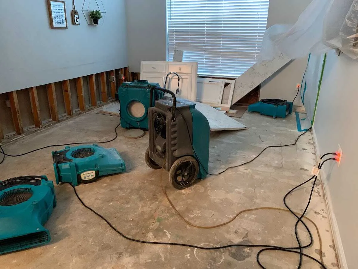 Dehumidifier in flood-cut room for Water Extraction & Removal in Starkville
